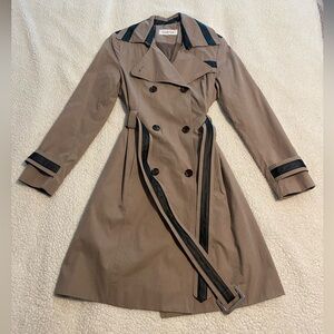 Calvin Klein Women’s Trench Coat with Leather